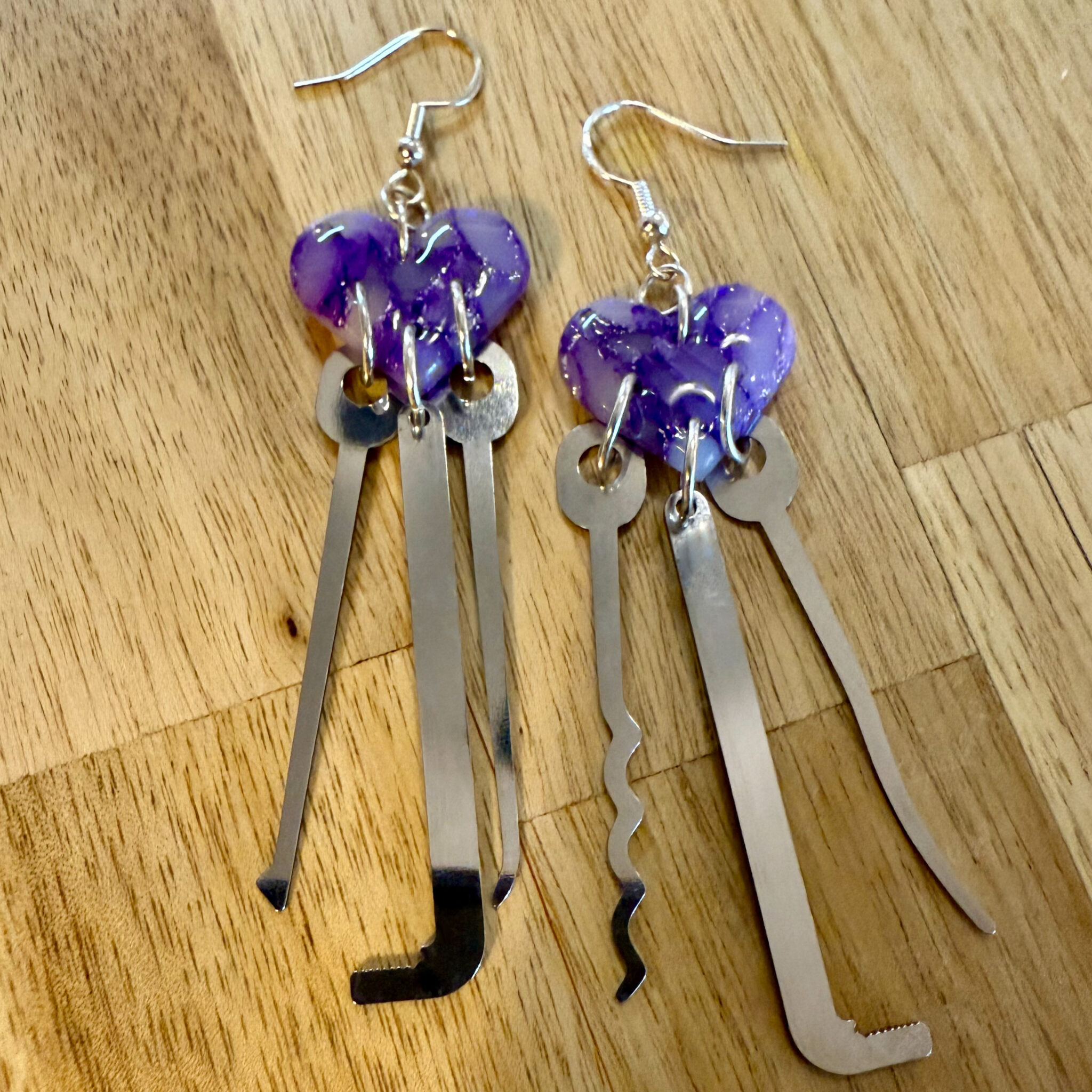 Lockpick Earrings // Purple Heart - Lockpick Extreme