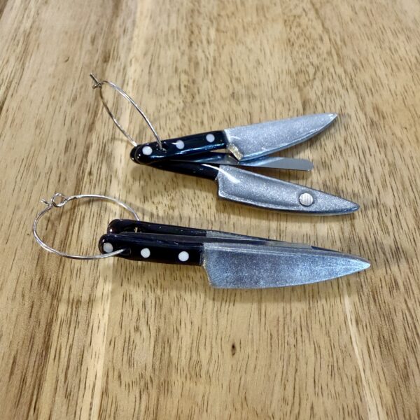 Hidden Handcuff Shim Earrings // Knives